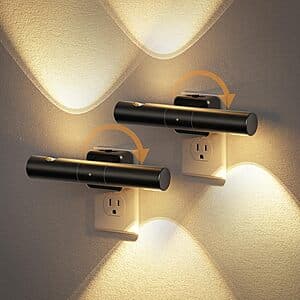 2-Pack JandCase Rotating Wall Plug Night Lights (various) from $9