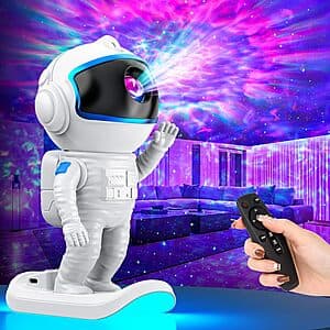 Stbands Astronaut Galaxy Star Projector Night Light w/ Remote & 17 Modes $10