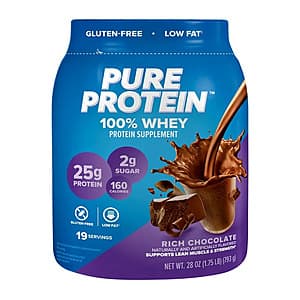 1.75-Lb Pure Protein 100% Whey Protein Powder (Rich Chocolate) $13.70