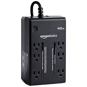Amazon Basics 6-Outlet 400VA/255W UPS Battery Backup & Surge Protector $36.85 + Free Shipping