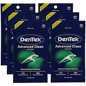 Select Accts: 6-Pk 20-Ct DenTek Triple Clean Advanced Clean Floss Picks $1.85 w/ S&S