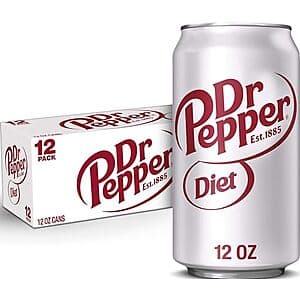 12-Pk 12-Oz Diet Dr Pepper Soda Soft Drink Beverage 3 for $14.75 w/ S&S