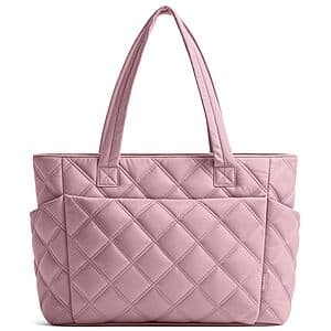 20L Uselike Women’s Lightweight Quilted Puffer Tote Bag w/ Zipper & Laptop Slot $14.85