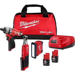 Milwaukee M12 Screwdriver, Ratchet & Light w/ 2x 2Ah Batteries & Charger $219 + Free S/H