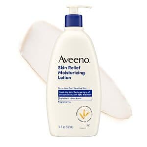 Select Accts: 18-oz Aveeno Skin Relief Moisturizing Body Lotion (Oat & Shea Butter) $6.35 w/ S&S