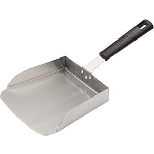 Cuisinart stainless steel griddle food mover spatula with wide blade and ergonomic handle, designed for large cooking surfaces.