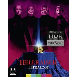 Hellraiser 1987 director's cut 4K Ultra HD Blu-ray Steelbook case with iconic horror imagery on front cover.