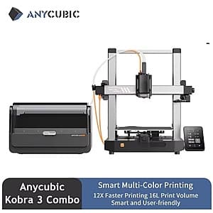 ANYCUBIC Kobra 3 Combo Multi-Color FDM 3D Printer $206 + Free Shipping