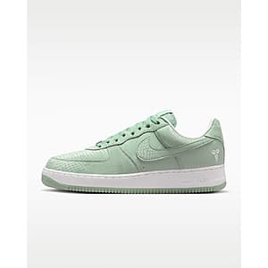 Nike Men's Kobe Air Force 1 Low Shoes in Summit White and Daybreak colorway, low-top sneaker with classic Air Force 1 silhouette.