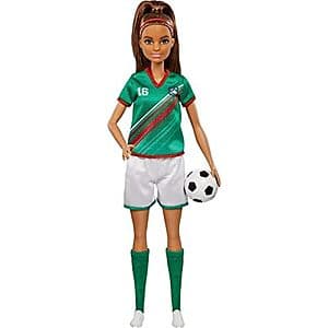 11.5" Barbie Soccer Doll w/ Ball, Cleats, Tall Socks (#16, Brunette Ponytail) $4.75