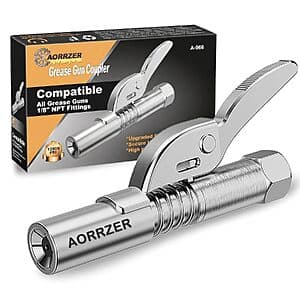 AORRZER 12000 PSI 6-Jaw Lock-On Grease Gun Coupler (1/8" NPT) $8.50