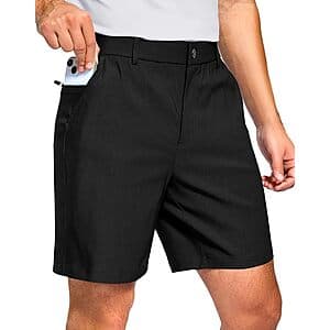 Pudolla Men's 7"/9" Stretch Breathable Golf Shorts w/ 3 Pockets (Various) $10