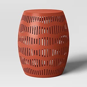 Room Essentials Metal Cutout Round Patio Accent Table (Dark Red) $18 + Free Shipping