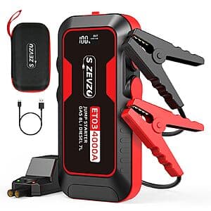 Prime Members: S ZEVZO ET03 Portable 12V 4000A Car Jump Starter $25.65 + Free S&H