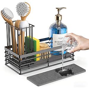 Yofidra Stainless Steel Kitchen Sink Caddy w/ Earth Drying Stone (2 Colors) $6.65