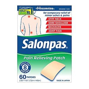 60-Ct Salonpas Muscle Soreness Pain Relieving Patch $5.55 w/ S&S