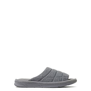 Dearfoams Men's Cozy Comfort Quilted Jersey Slide Slippers (7-14, Grey) $5