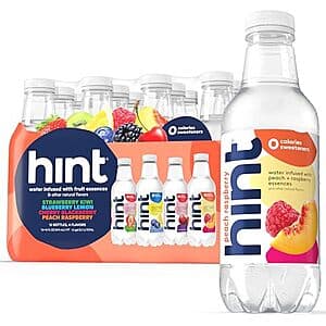 12-Pack 16-Oz Hint Fruit-Infused Purified Water (4-Flavor Smashup Variety) $8.05 w/ Subscribe & Save