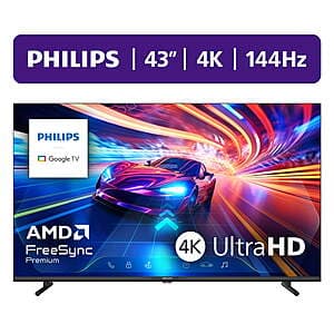 43" Philips 4K Ultra HD 144Hz 2160p Gaming + Google Streaming Smart TV $248 + Free Shipping