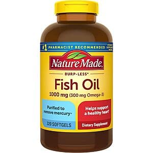 320-Count Nature Made Burp-Less Fish Oil 1000mg Softgels 2 for $24.95 w/ S&S + Free S/H