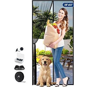 BlissTrends 38" x 83" Magnetic Mesh Screen Door (Black) $7
