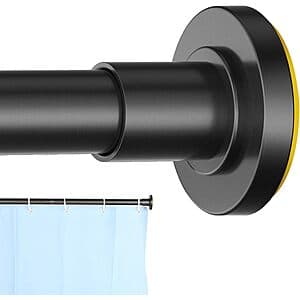 CorkLatta Adjustable 31" to 80" Spring Tension 1" Shower Curtain Rod (Black) $8