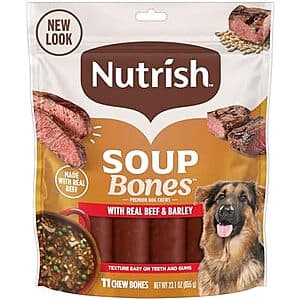 Select Accts: 11-Count Nutrish Soup Bones Premium Dog Chews (Beef and Barley) $5.45 w/ Subscribe & Save