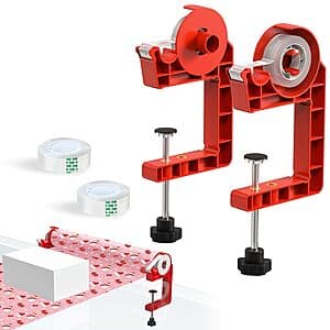 MONMEE Wrapping Paper Holder w/ One-Hand Tape Cutters & 2 Tape Rolls from $15