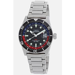 41mm Timex Men's Deepwater Reef Quartz Black Dial Dive Watch w/ SS Bracelet Band $149 + Free S&H
