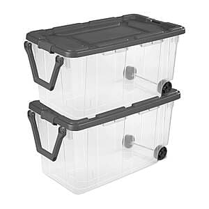 2-Ct Sterilite 40-Gallon Wheeled Clear Plastic Storage Bins (Various Colors) $36 + Free S&H