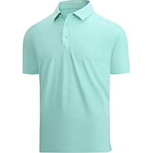 Esabel.C Men's Golf Dry Fit Collared Short Sleeve Polo Shirt w/ 4-Way Stretch $10