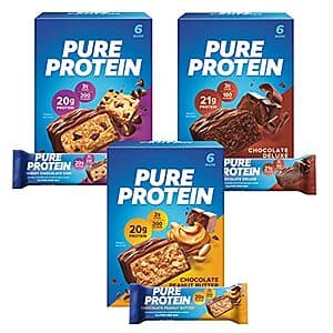 18-Pack 1.76-Oz Pure Protein Bars (Chocolate Variety Pack) $15.30 w/ S&S