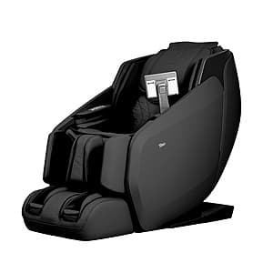 Black Osaki Titan TI Reflex 3D massage chair with textured upholstery and ergonomic design.