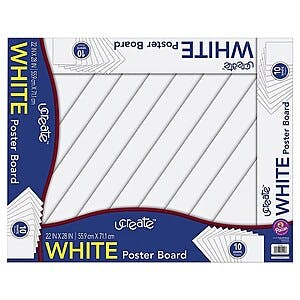 Select Staples Locations: 10-Pack 22" x 28" uCreate Poster Boards (White) $1.35 + Free Shipping