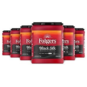 6-Pack 9.6-Oz Folgers Black Silk Dark Roast Ground Coffee $19.95 w/ Subscribe & Save