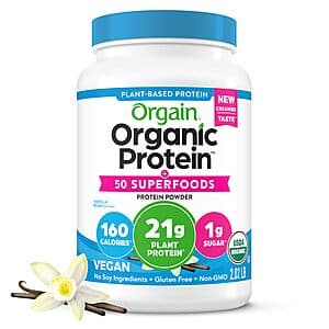 2.02-lbs Orgain Organic Vegan Protein + Superfoods Powder (Vanilla Bean) 2 for $29.90 w/ Subscribe & Save + Free S/H