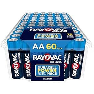 Select Accts: 60-Ct Rayovac AA Alkaline Batteries $10.60 w/ S&S
