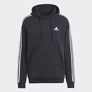 adidas Men's Essentials Fleece 3-Stripes Hoodie (Black) $19.80 + Free S&H