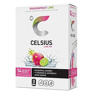 14-Count Celsius On-the-Go Powder Stick Packs (Dragonfruit Lime) $5.70 w/ S&S