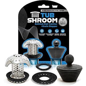 SinkShroom Stainless Steel Bathroom Sink Drain Protector or TubShroom Combo $7