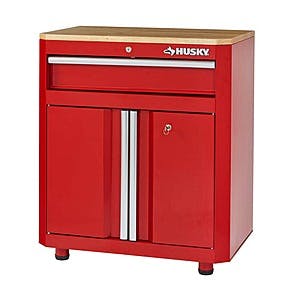 Husky 33" Ready-to-Assemble 24-Gauge Steel 2-Door Garage Base Cabinet (Red) $149 & More + Free Store Pickup
