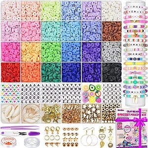 6000-Piece Gionlion Polymer Clay Beads / Charms Bracelet Making Kit (24 Colors) $3.80