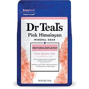 3-Lb Dr Teal's Pink Himalayan Mineral Soak Pure Epsom Salt (Restore & Replenish) $3.35 w/ Subscribe & Save