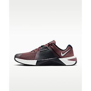Nike Men's Metcon 10 workout shoe in Tattoo, Dark Obsidian, and Off White colorway.