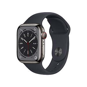 41mm Apple Watch Series 8 GPS + Cellular Stainless Steel Case with Sport Band (Various) $199 + Free Shipping