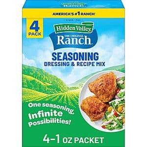 4-Ct 1-Oz Hidden Valley Original Ranch Seasoning Dressing & Recipe Mix $3.15 w/ S&S