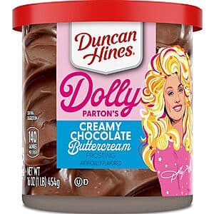 Select Accts: 16-Oz Duncan Hines Dolly Parton's Frosting (Chocolate Buttercream) $1.25 w/ S&S