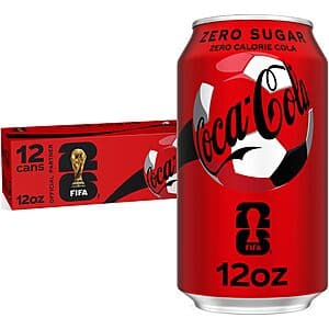 12-Pack 12-Oz Coca-Cola Soda: Zero Sugar or Diet Coke 3 for $12.60 w/ Subscribe & Save