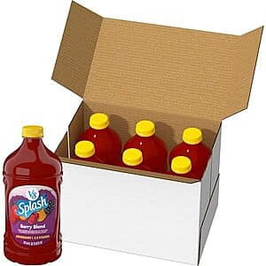 6-Pack 64oz V8 Splash Flavored Juice Beverage (Berry Blend) $8.25 w/ Subscribe & Save