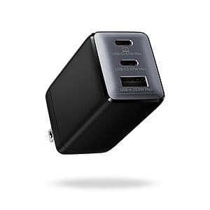 3-Port wedgear 67W USB-C GaN Fast Charger w/ Foldable Plug (2x USB-C, 1x USB-A) $11.30